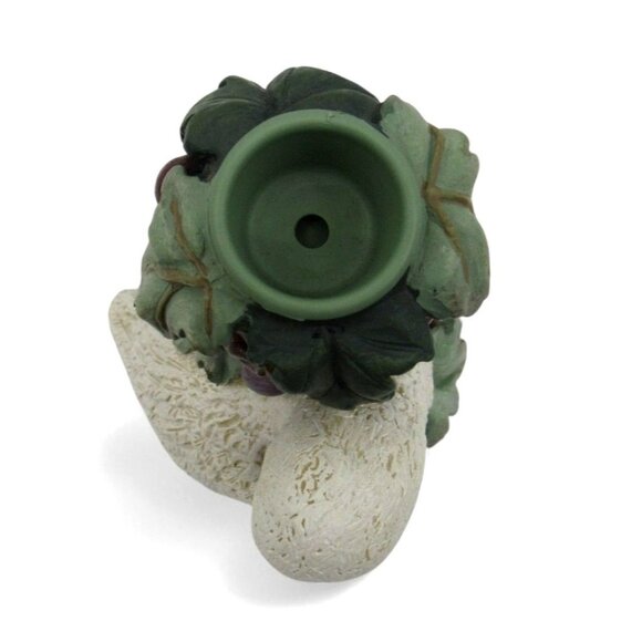 White Dove CANDLE HOLDER Grape Vine Detailing 1997 Resin Home Decor 8 Inches - Picture 10 of 10